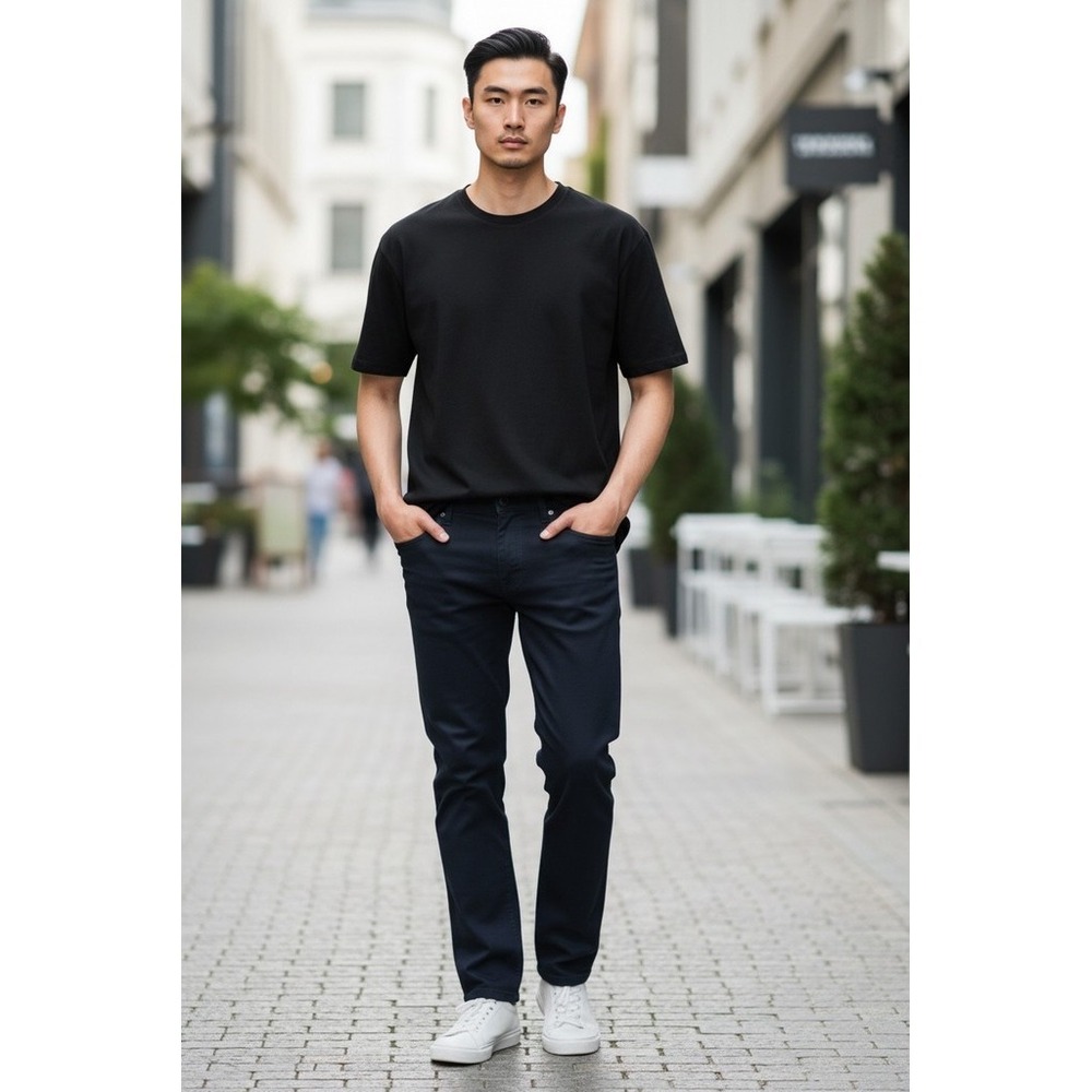 Quince Men's Pant 34x34 Navy Blue Slim Straight 5-Pocket Casual Chino minimalist